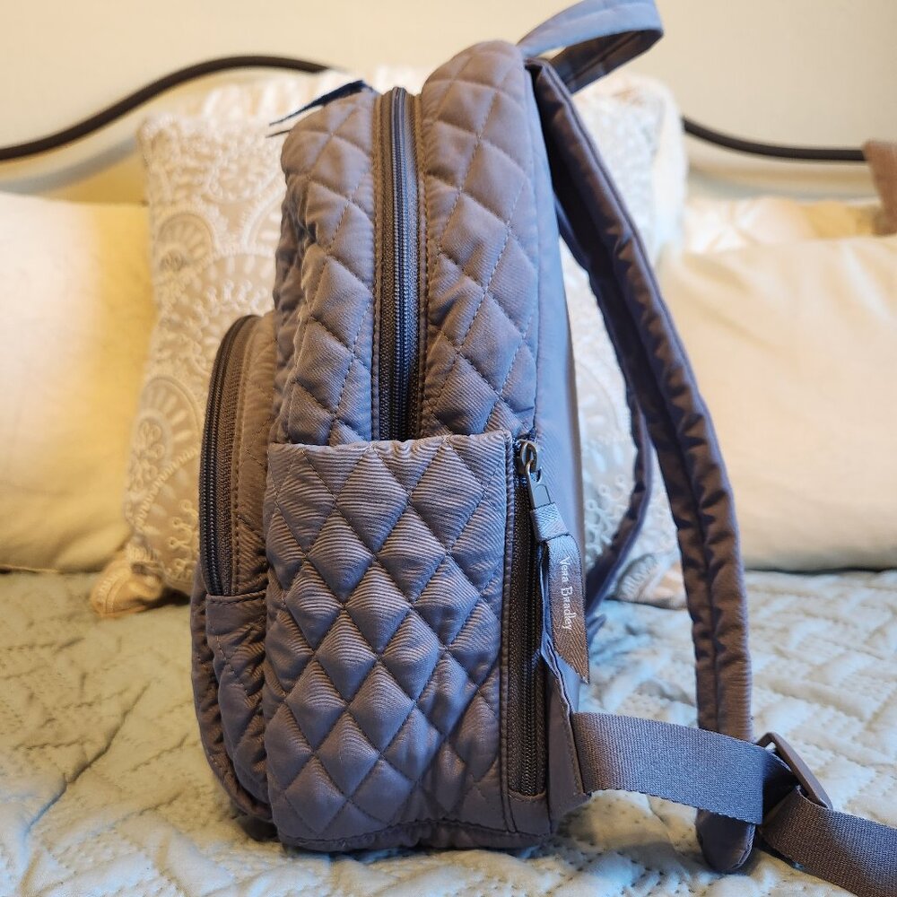 Vera Bradley Gray Essential Compact Backpack - Picture 5 of 11